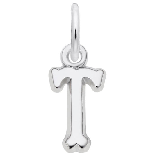 Small Serif Initial 'T' Charm - Elegant Personalized Jewelry 5420-020
