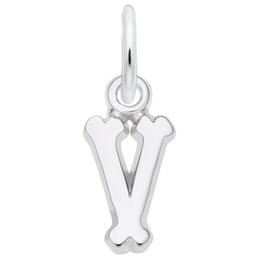 Small Serif Initial V Charm - Elegant Personalized Jewelry 5420-022