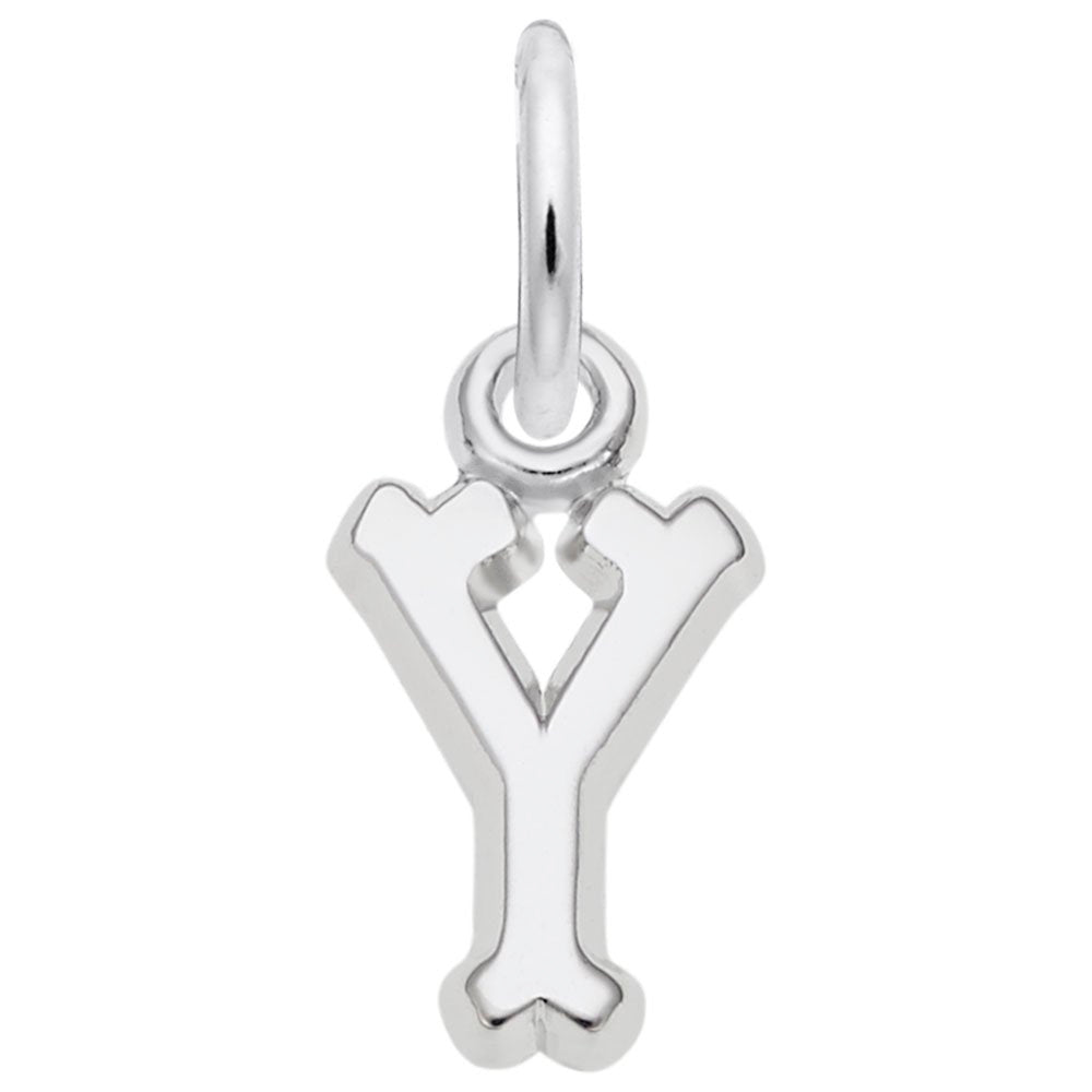 Small Serif Initial Y Charm - Elegant Personalized Jewelry Piece 5420-025