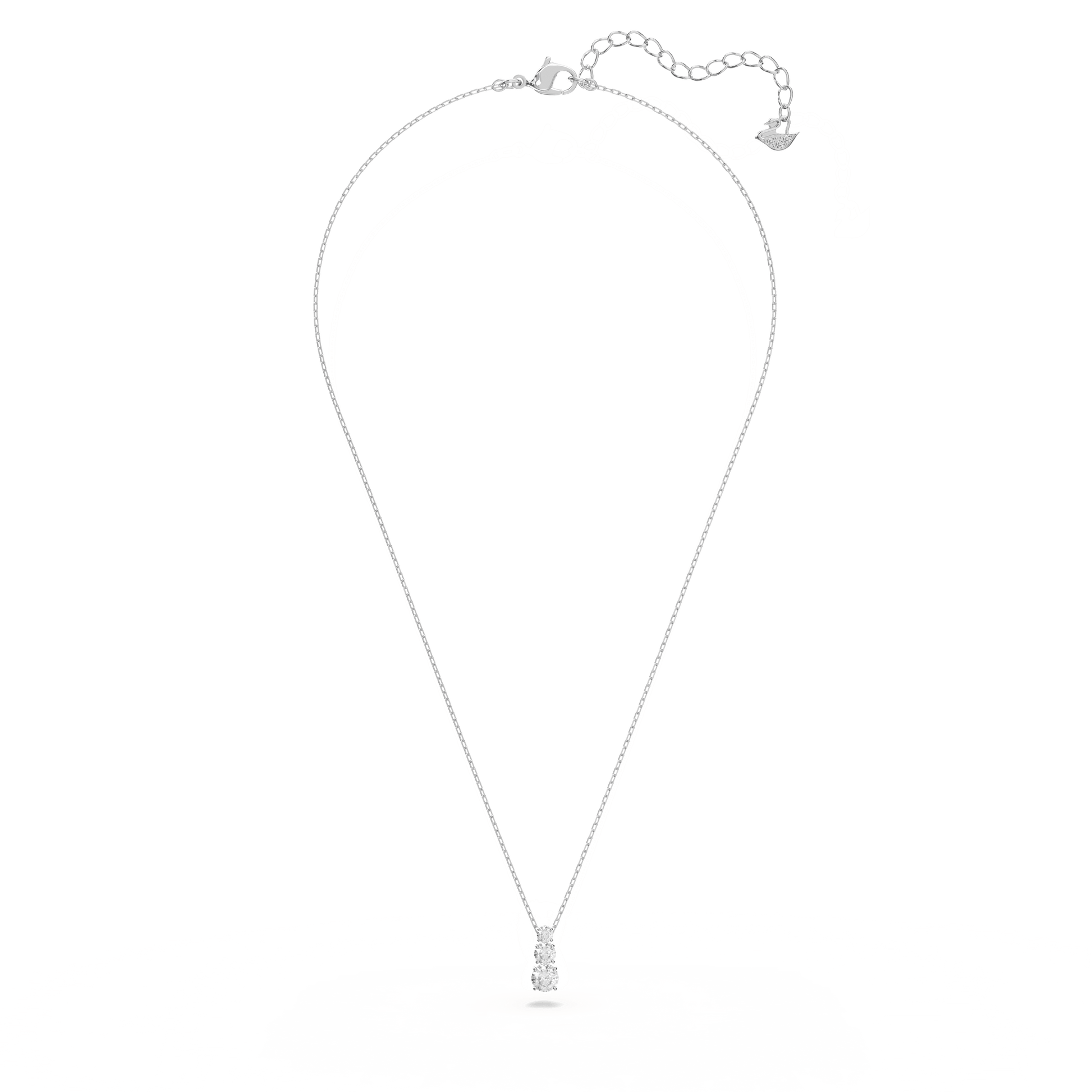 Stilla Attract pendant, Round cut, White, Rhodium plated
