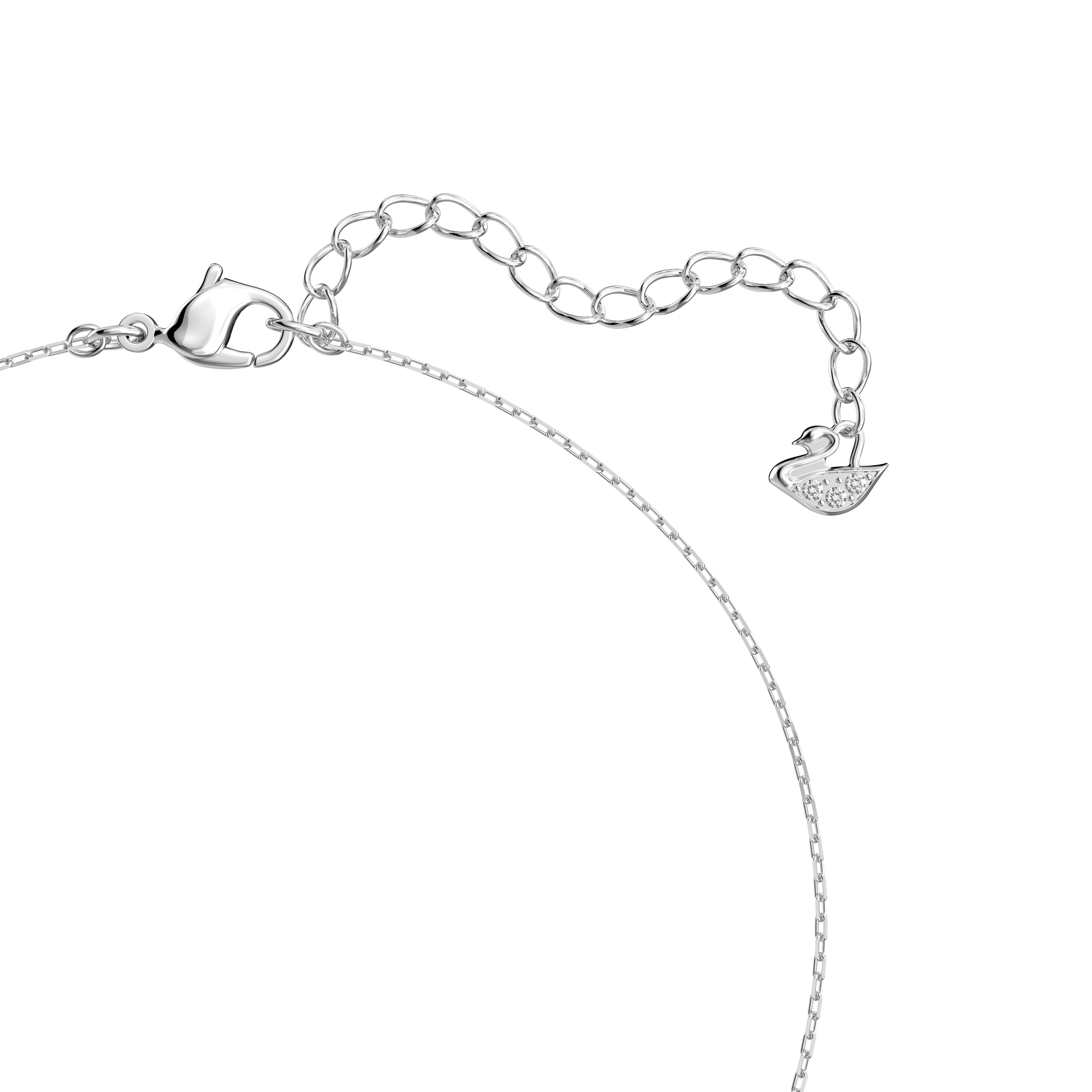 Stilla Attract pendant, Round cut, White, Rhodium plated