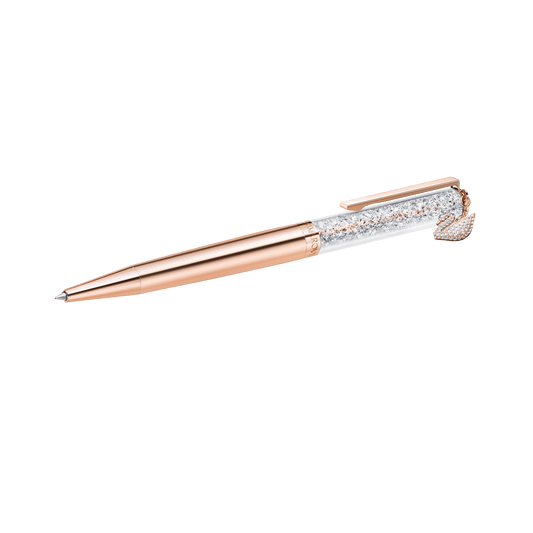 Crystalline ballpoint pen, Swan, Rose gold tone, Rose gold-tone plated
