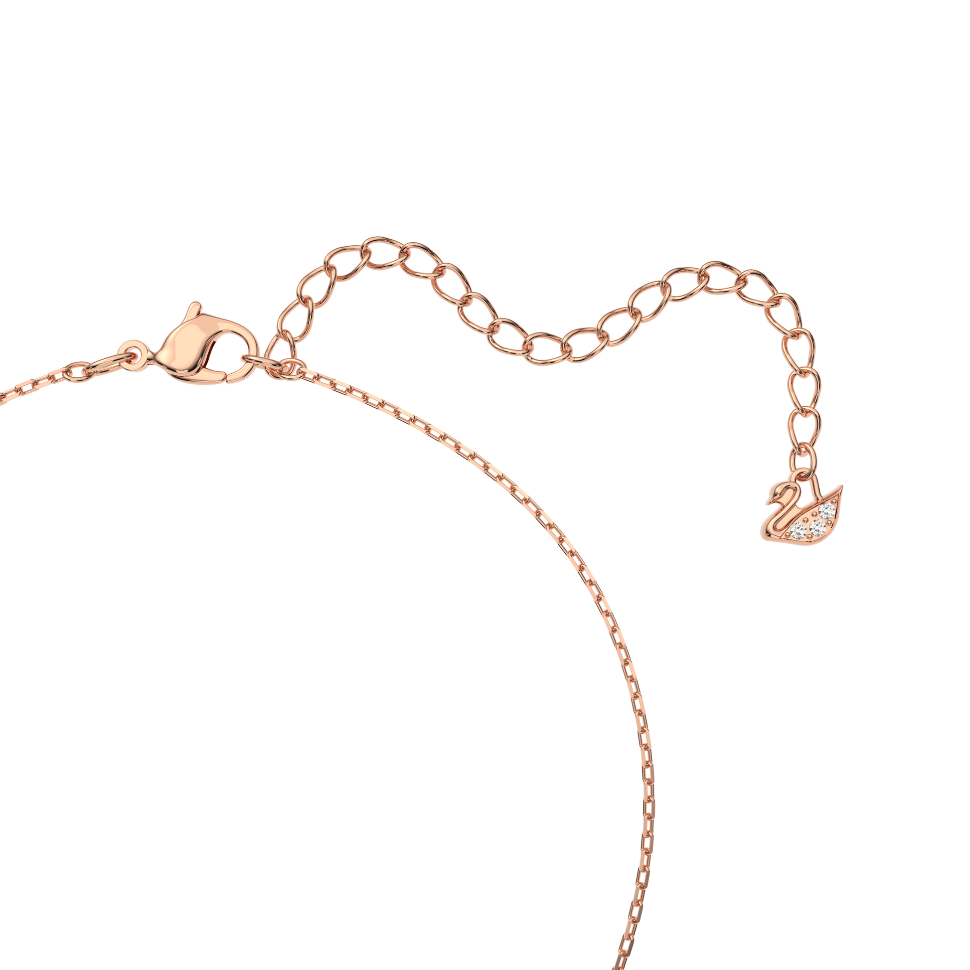 Swan necklace, Swan, Pink, 18K rose gold finish