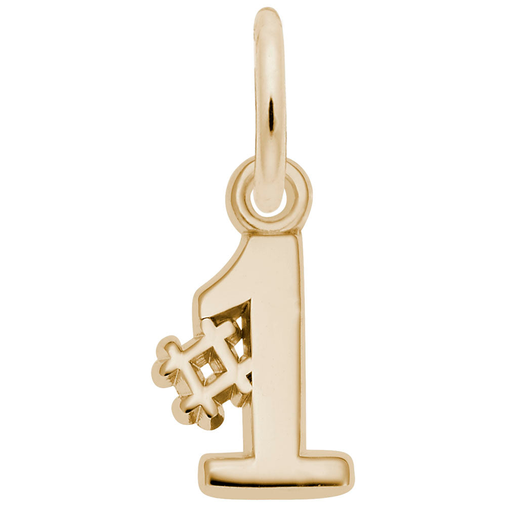 Number One Accent Charm for Personalized Jewelry Designs 5549