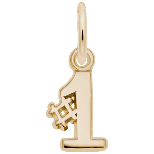 Number One Accent Charm for Personalized Jewelry Designs 5549