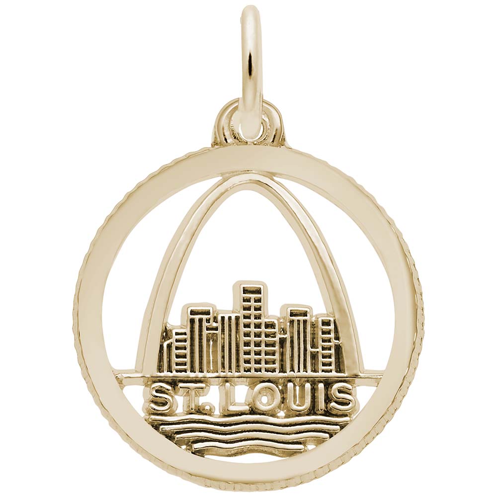 St. Louis Skyline Disc Charm - Travel Souvenir Jewelry Gift 5568