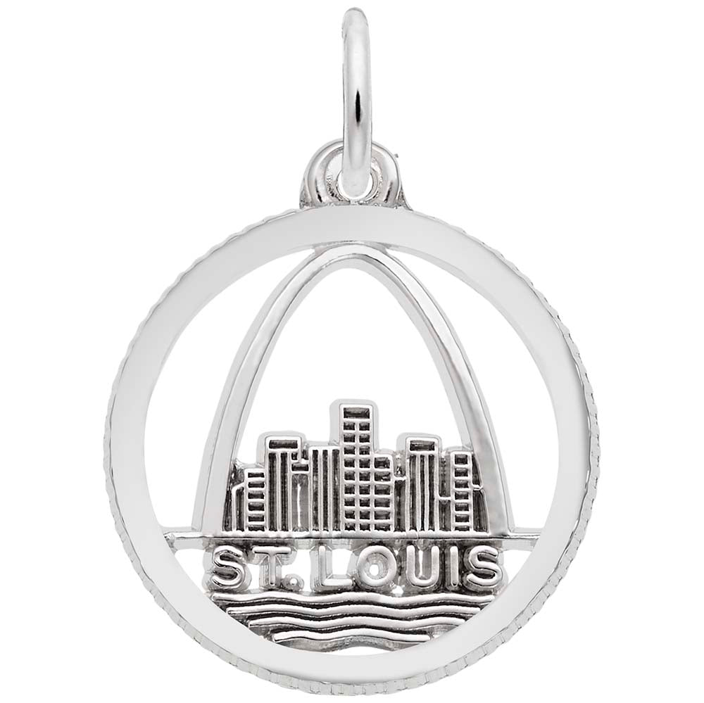 St. Louis Skyline Disc Charm - Travel Souvenir Jewelry Gift 5568