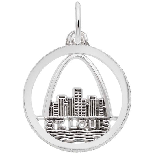 St. Louis Skyline Disc Charm - Travel Souvenir Jewelry Gift 5568