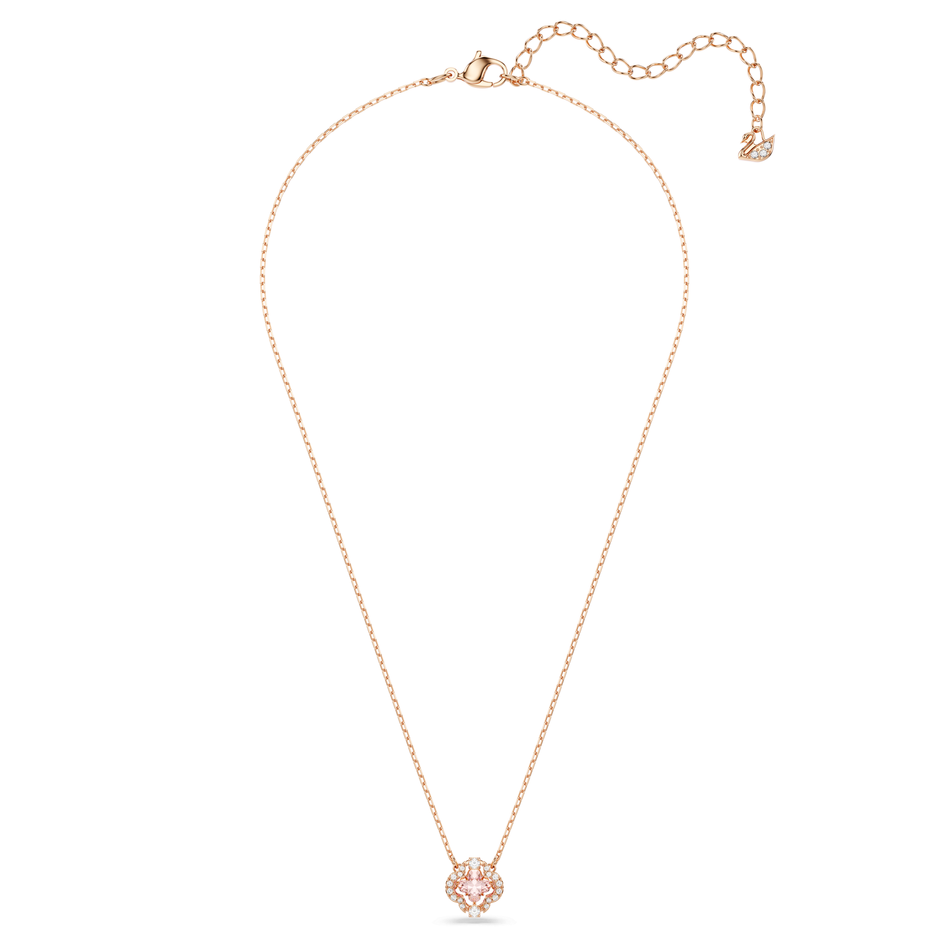 Una necklace, Clover, Pink, 18K rose gold finish