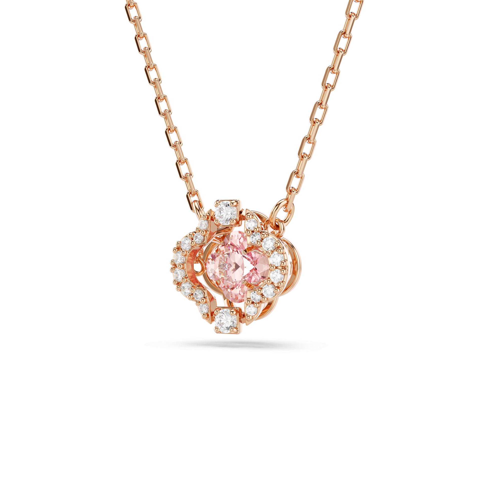 Una necklace, Clover, Pink, 18K rose gold finish