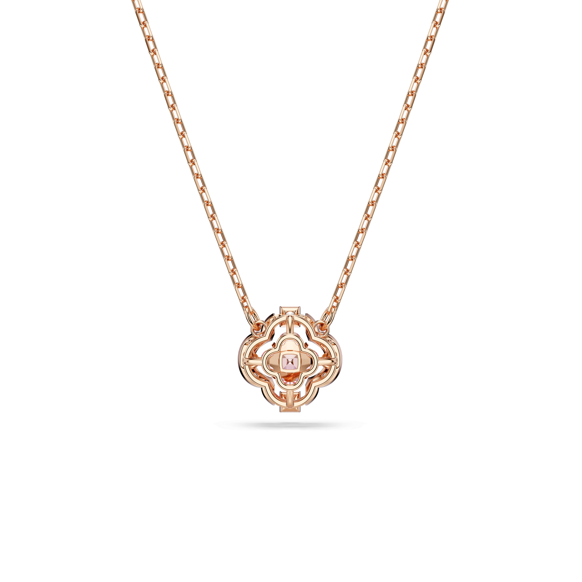 Una necklace, Clover, Pink, 18K rose gold finish