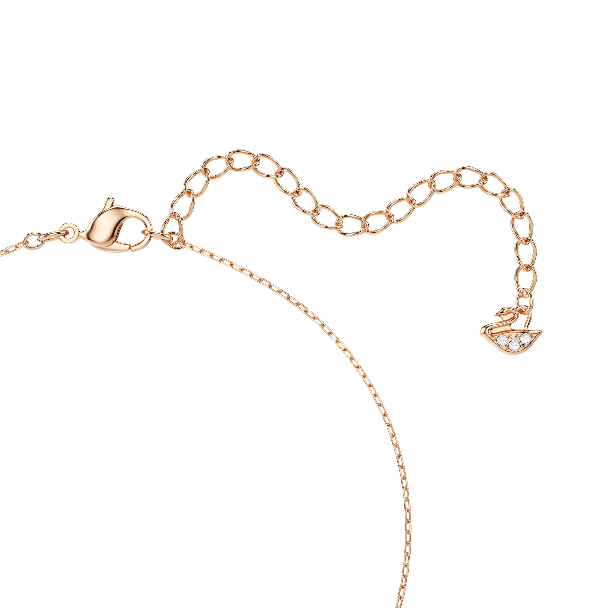 Hyperbola necklace, Infinity and heart, White, Mixed metal finish