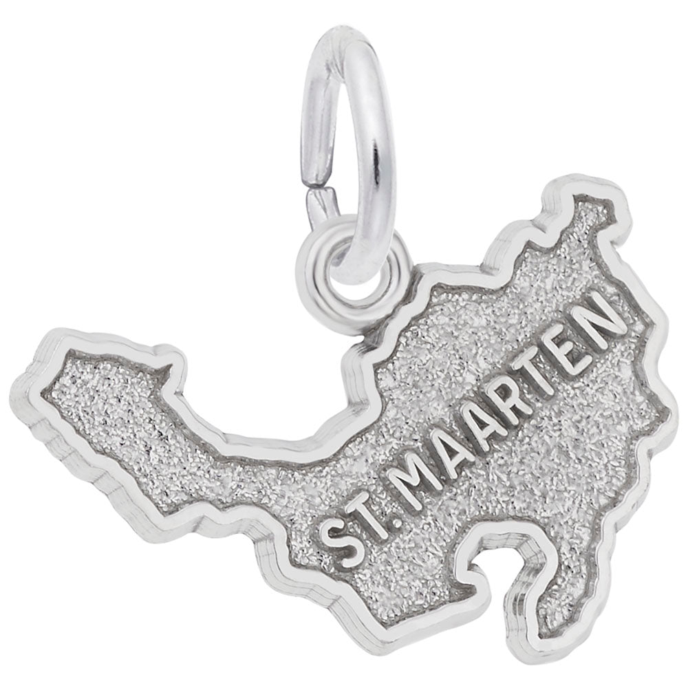 St. Maarten Map Charm - Travel Souvenir Jewelry for Island Lovers 5611