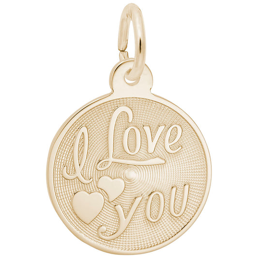 I Love You Disc Charm - Custom Engravable Marriage Keepsake 5617