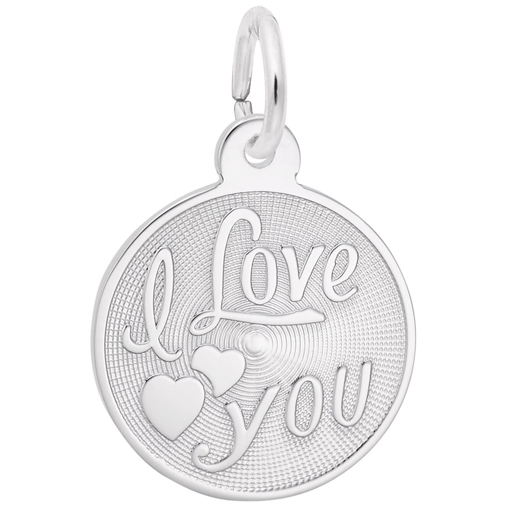 I Love You Disc Charm - Custom Engravable Marriage Keepsake 5617
