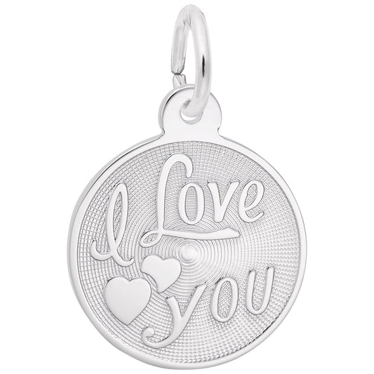 I Love You Disc Charm - Custom Engravable Marriage Keepsake 5617