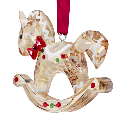 Holiday Cheers Gingerbread Rocking Horse Ornament