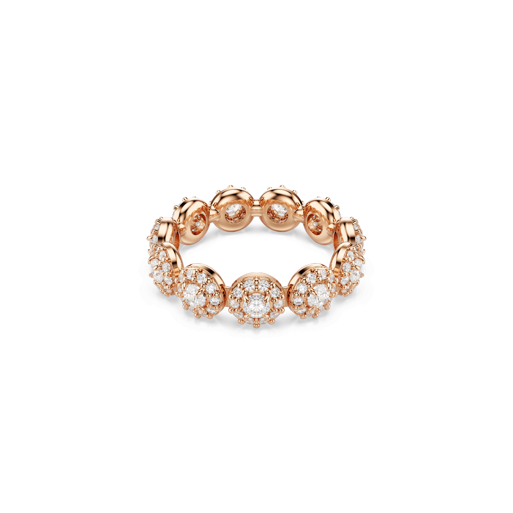 Una Angelic ring, Round cut, White, 18K rose gold finish