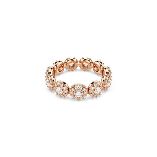 Una Angelic ring, Round cut, White, 18K rose gold finish