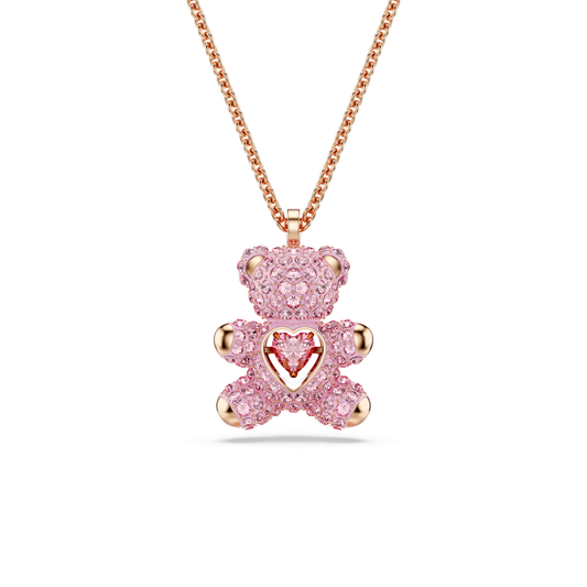 Teddy pendant, Bear, Pink, 18K rose gold finish