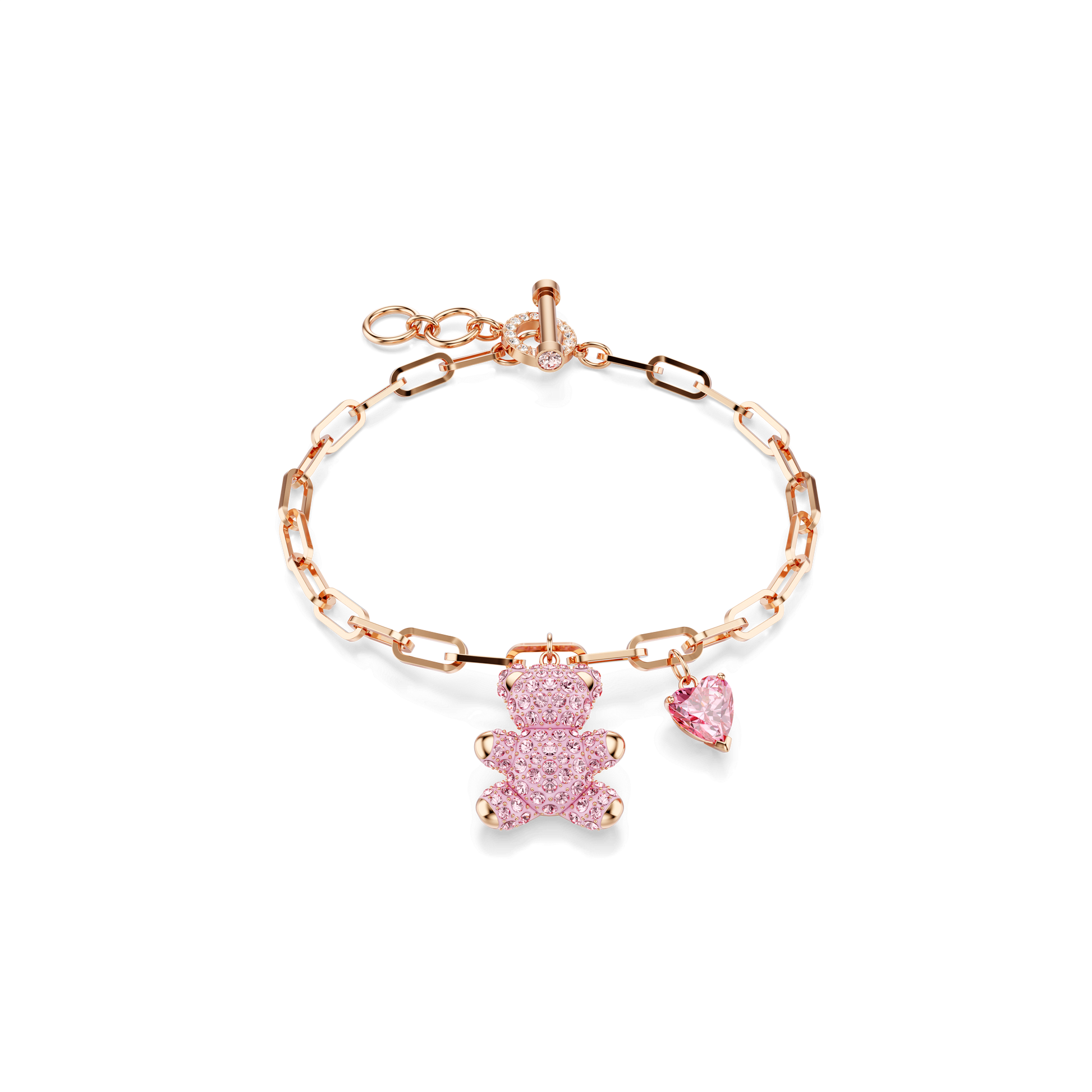 Teddy bracelet, Bear, Pink, 18K rose gold finish