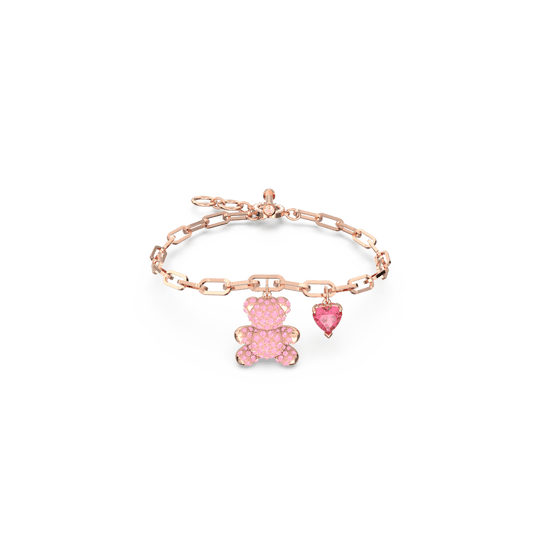 Teddy bracelet, Bear, Pink, Rose gold-tone plated