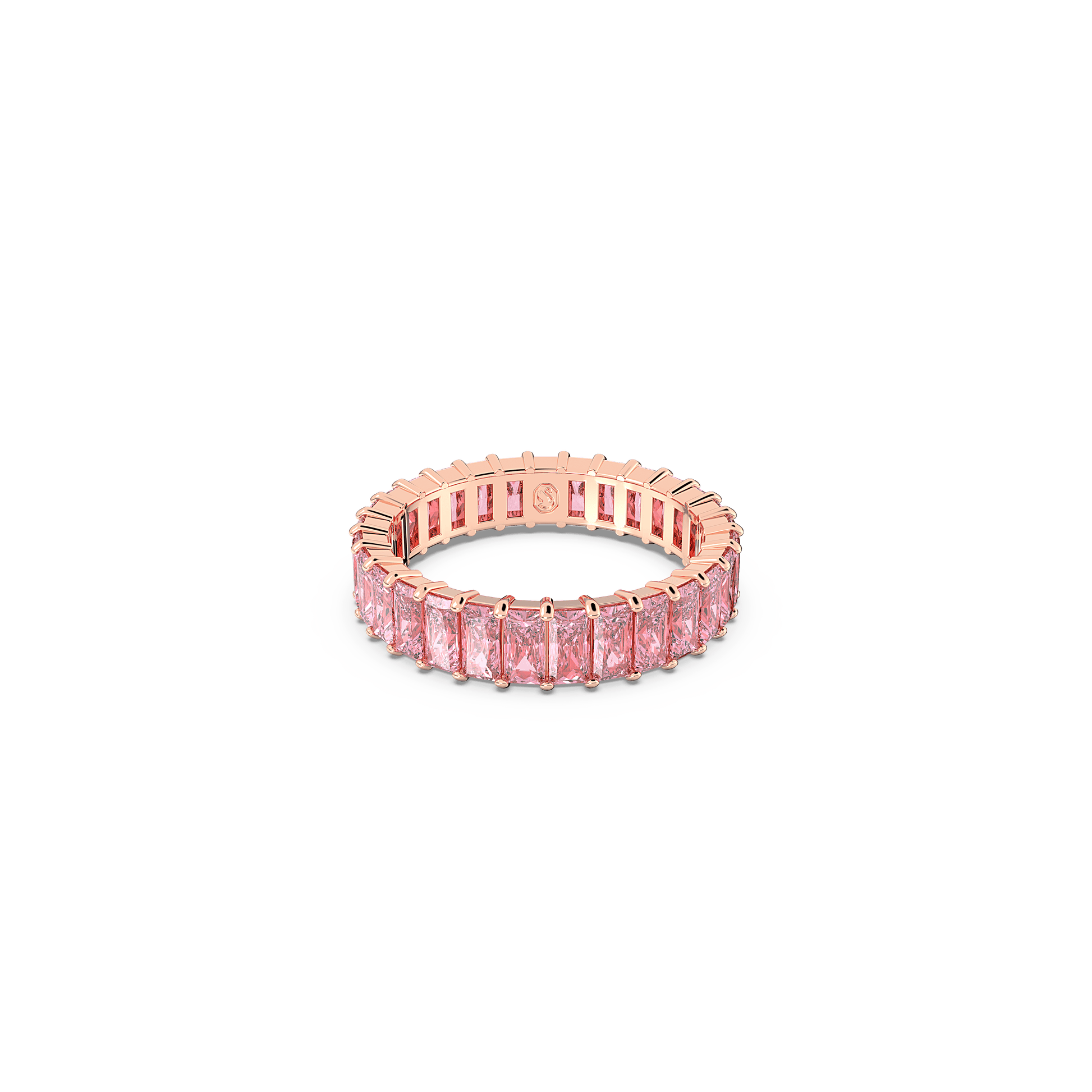 Matrix ring, Baguette cut, Pink, 18K rose gold finish