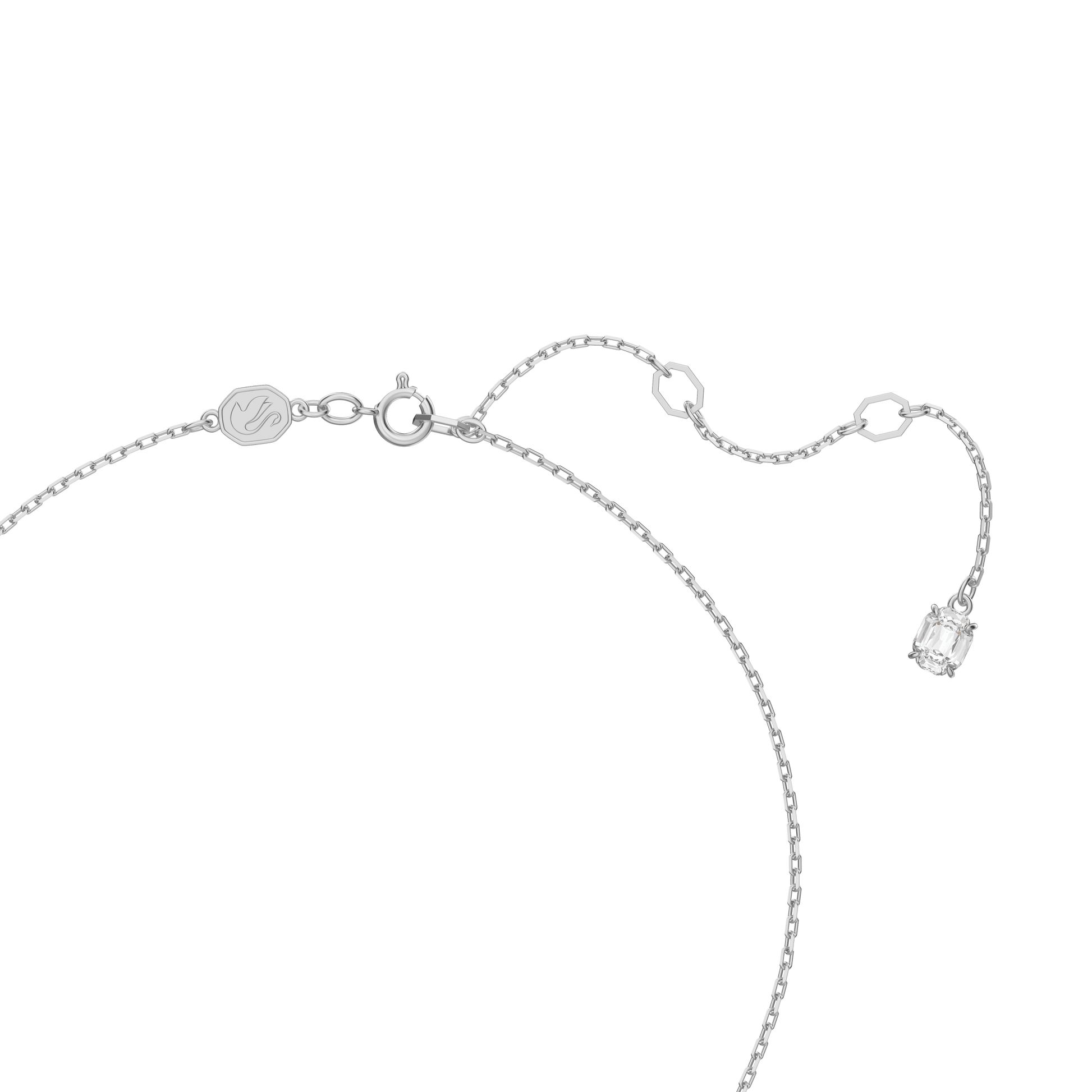 Stilla set, Round cut, White, Rhodium plated