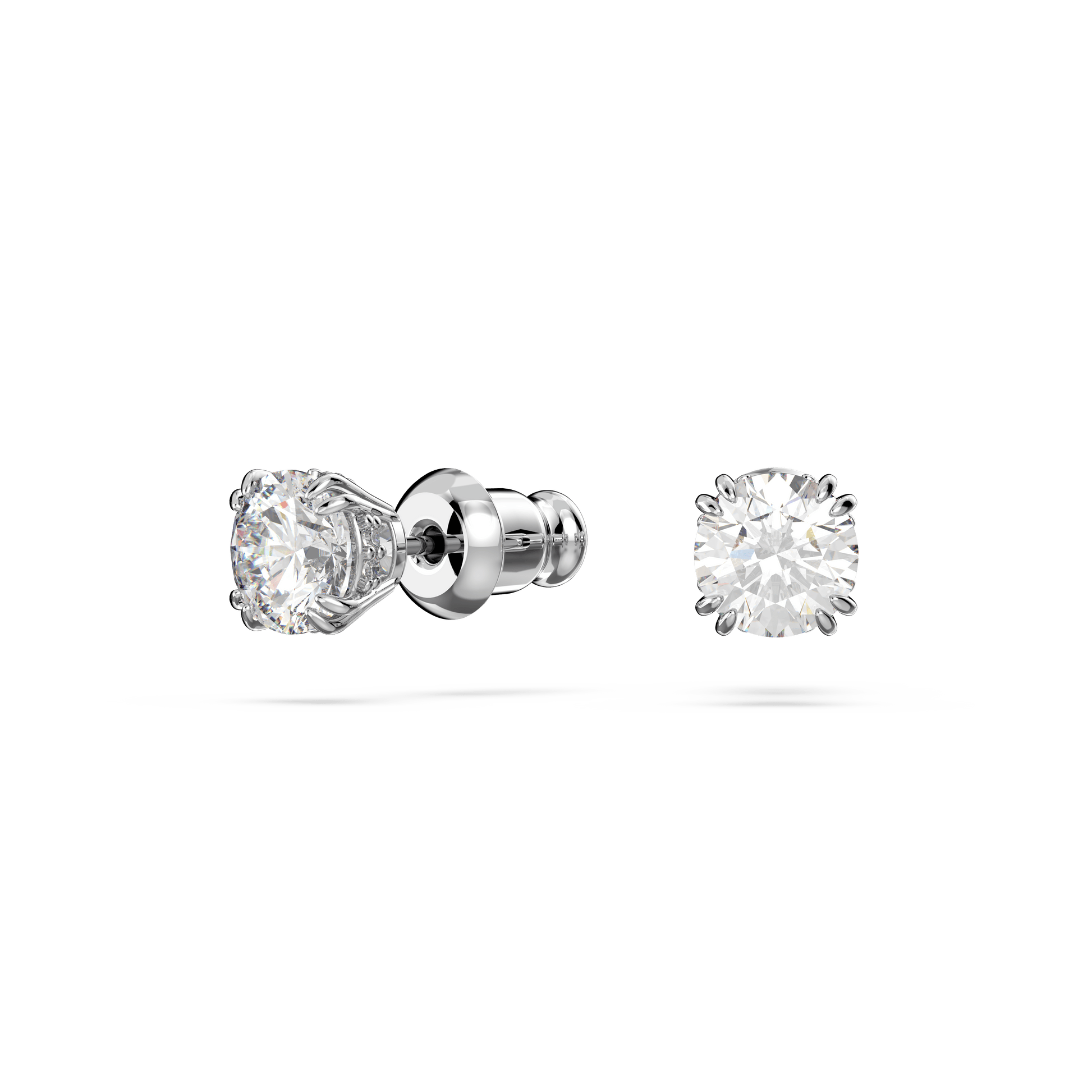 Stilla set, Round cut, White, Rhodium plated