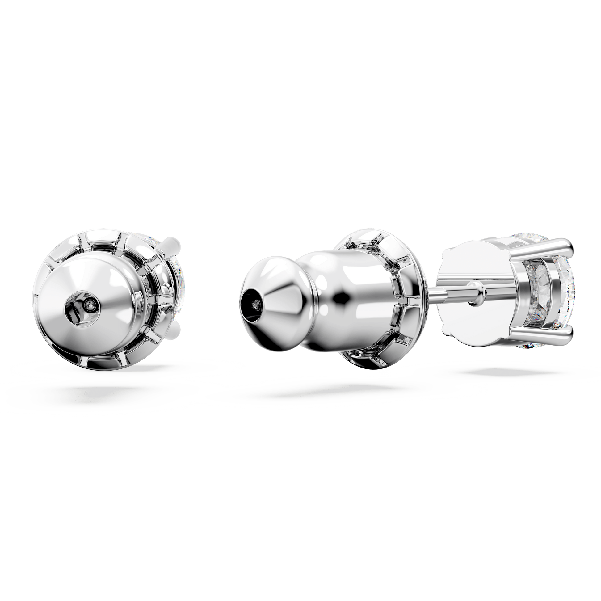 Matrix Tennis set, Round cut, White, Rhodium plated