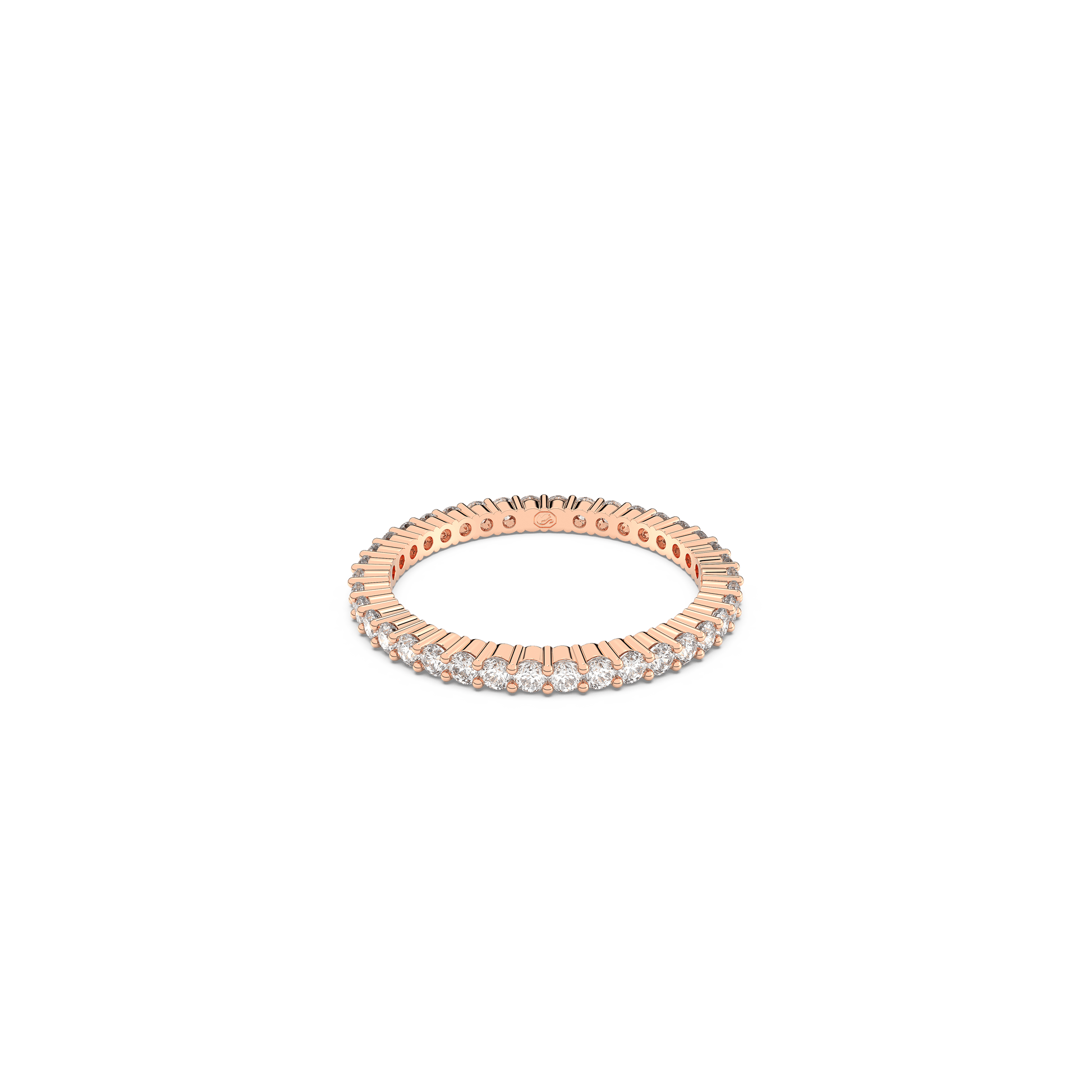 Matrix Vittore ring, Round cut, White, 18K rose gold finish