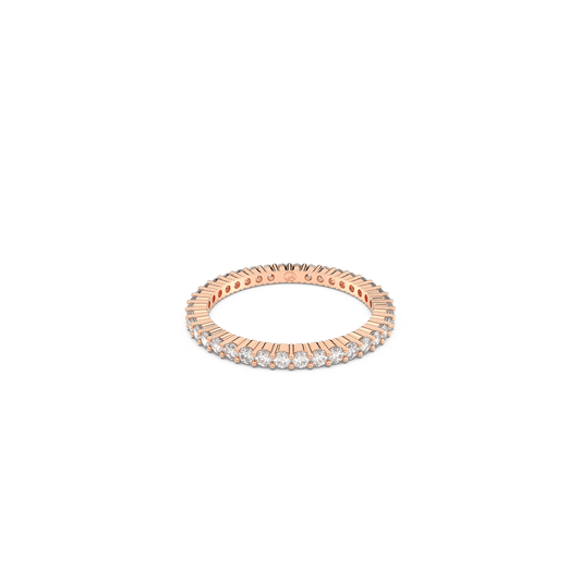 Matrix Vittore ring, Round cut, White, 18K rose gold finish