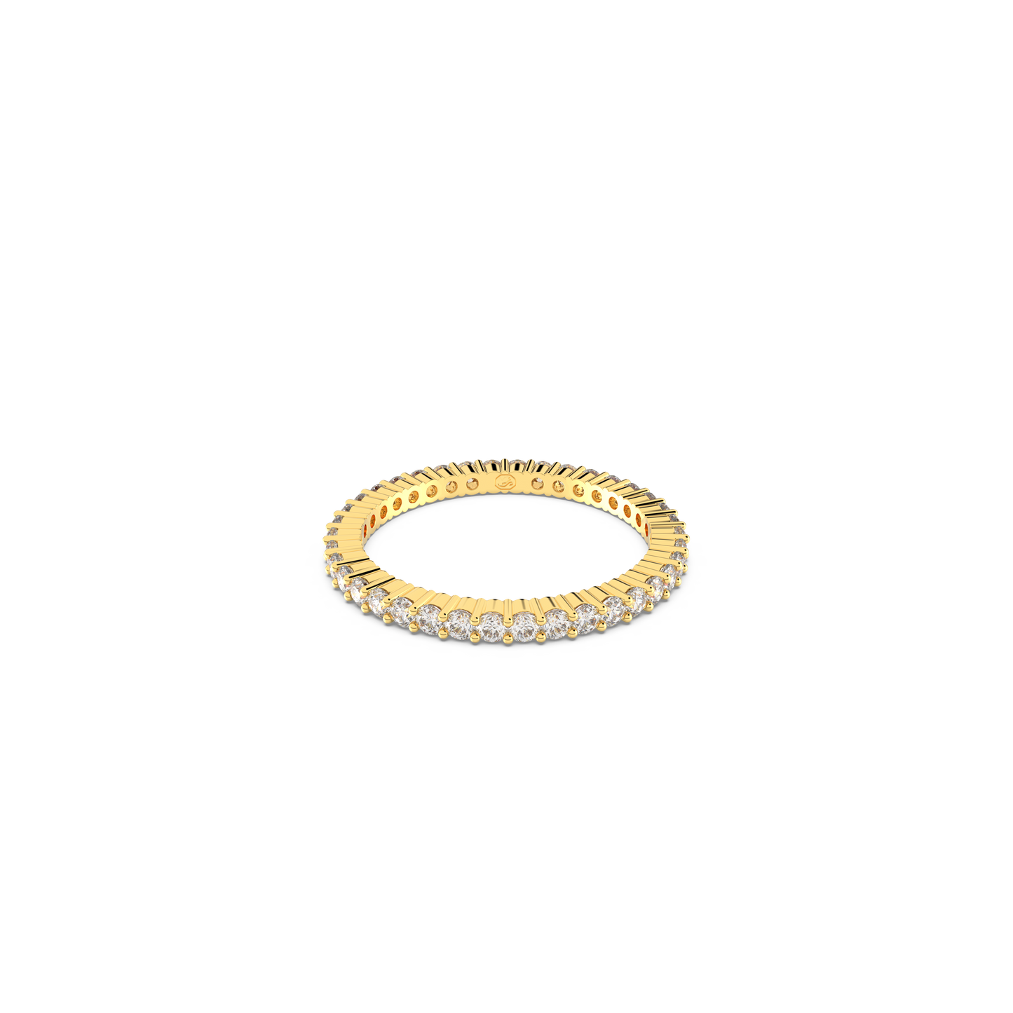 Swarovski Matrix Vittore ring, Round cut, White, Gold-tone finish
