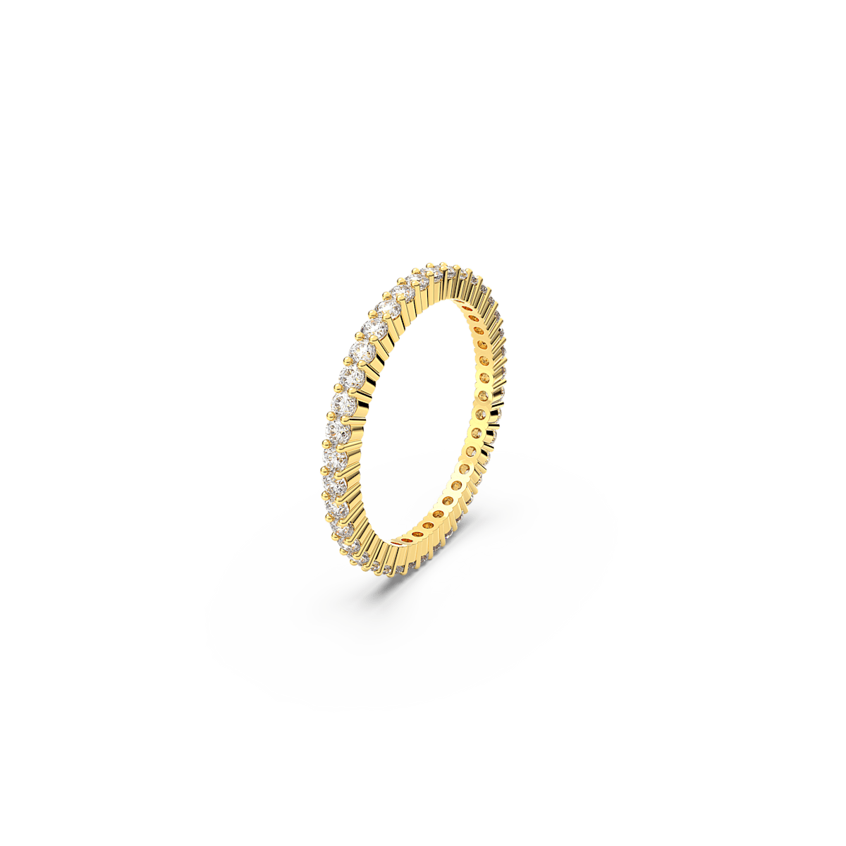 Vittore ring, Round cut, White, Gold-tone finish