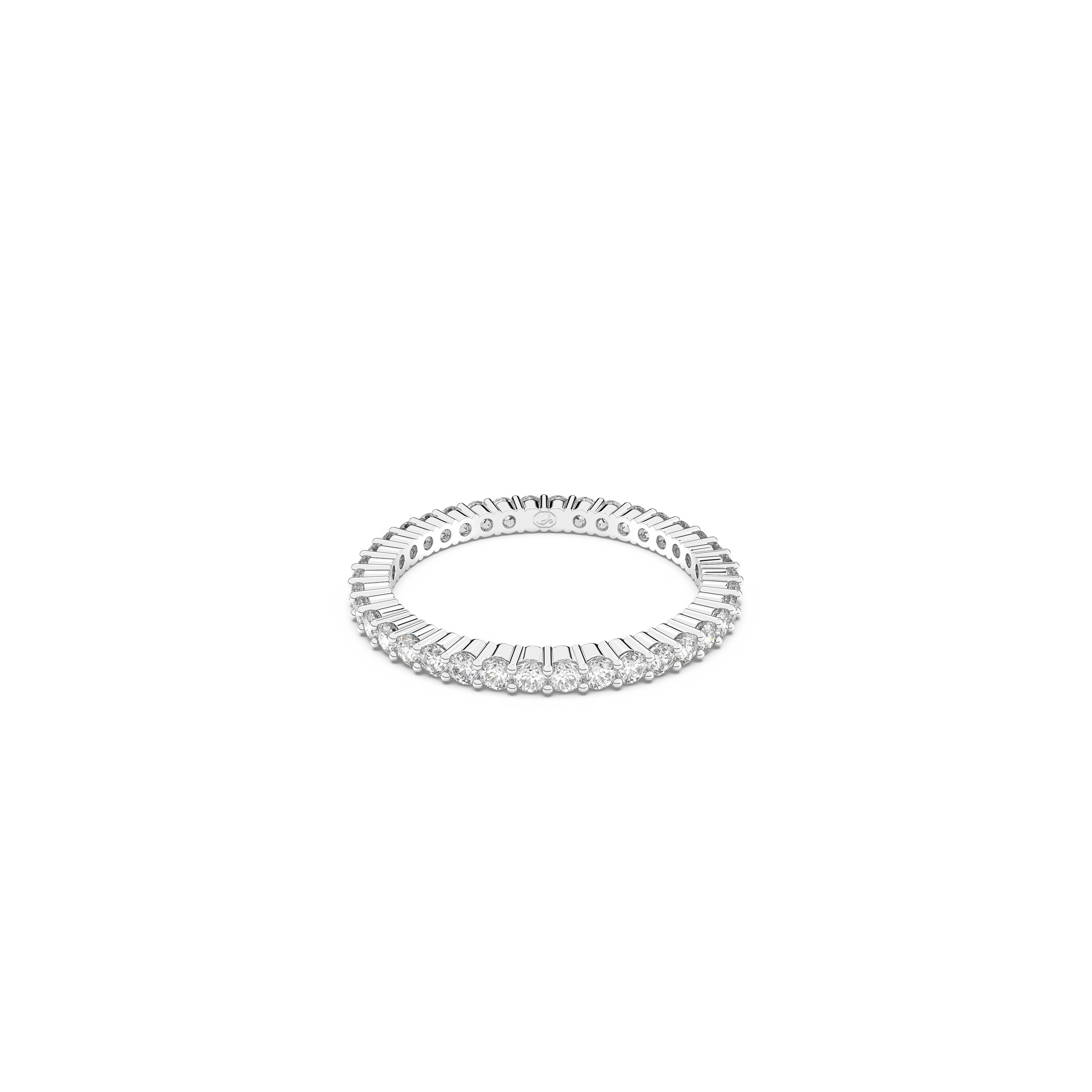 Matrix Vittore ring, Round cut, White, Silver-tone finish