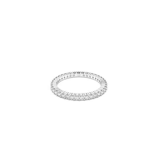 Matrix Vittore ring, Round cut, White, Silver-tone finish