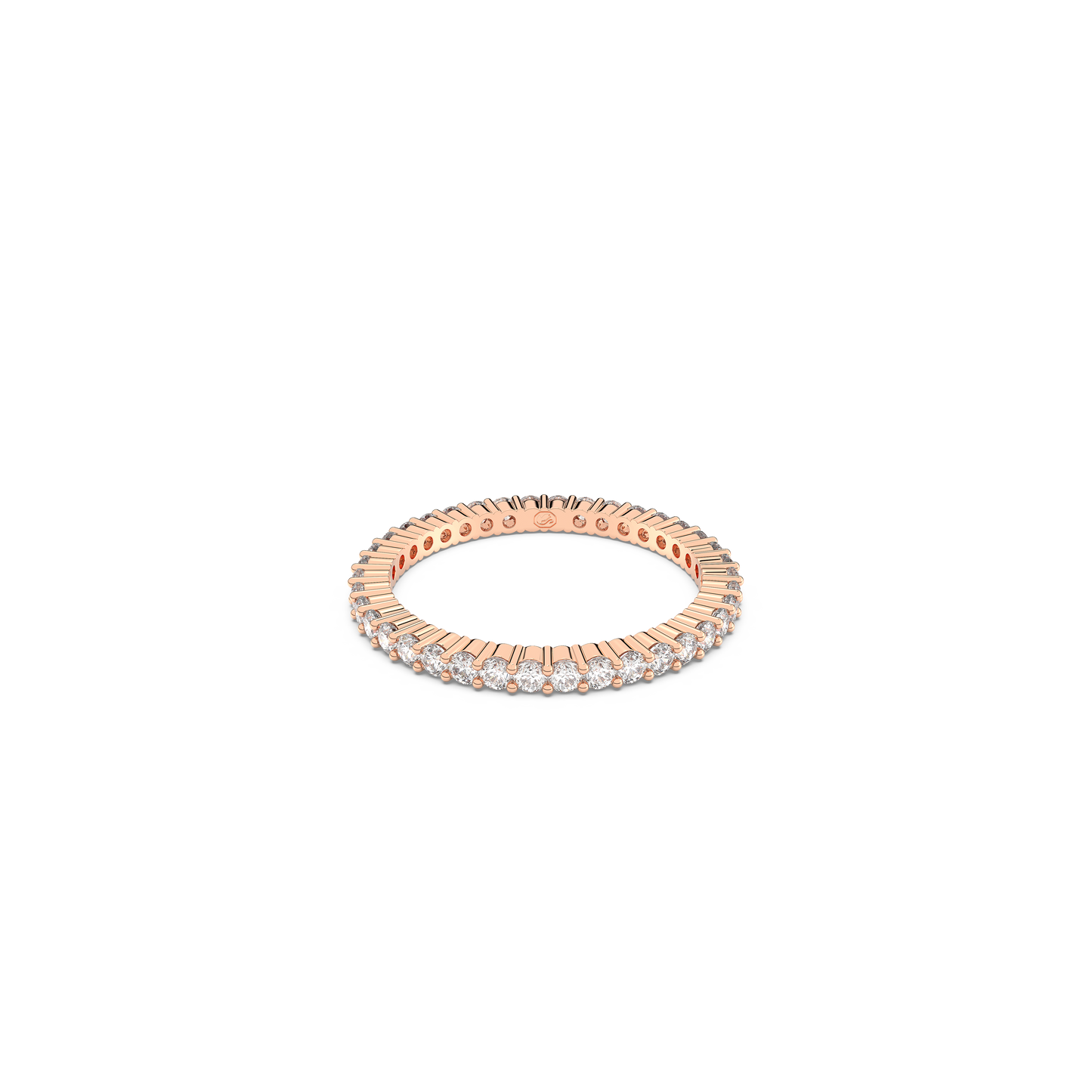 Swarovski Matrix Vittore ring, Round cut, White, Rose gold-tone finish