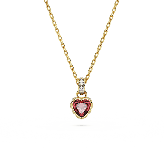 Chroma pendant, Pear cut, Red, 18K gold finish