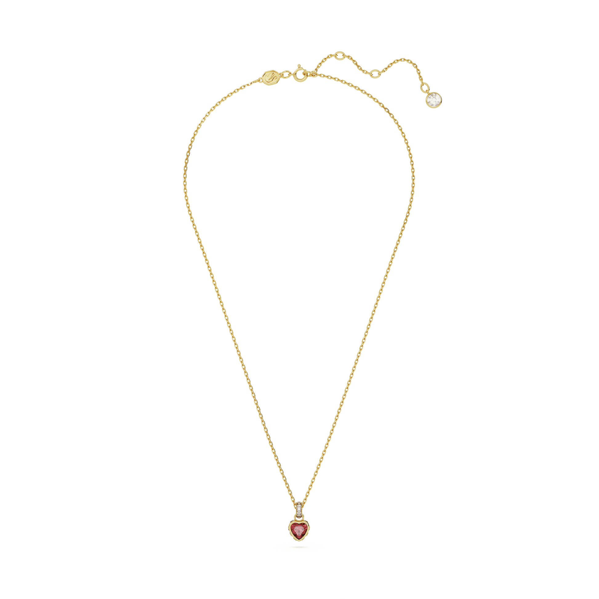 Chroma pendant, Pear cut, Red, 18K gold finish