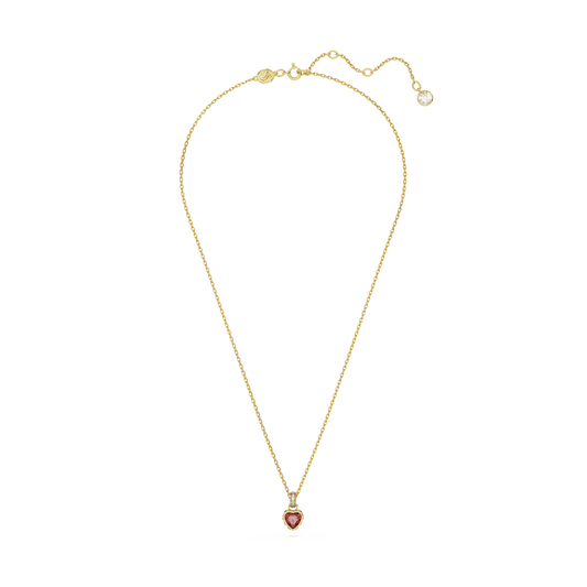 Chroma pendant, Pear cut, Red, 18K gold finish