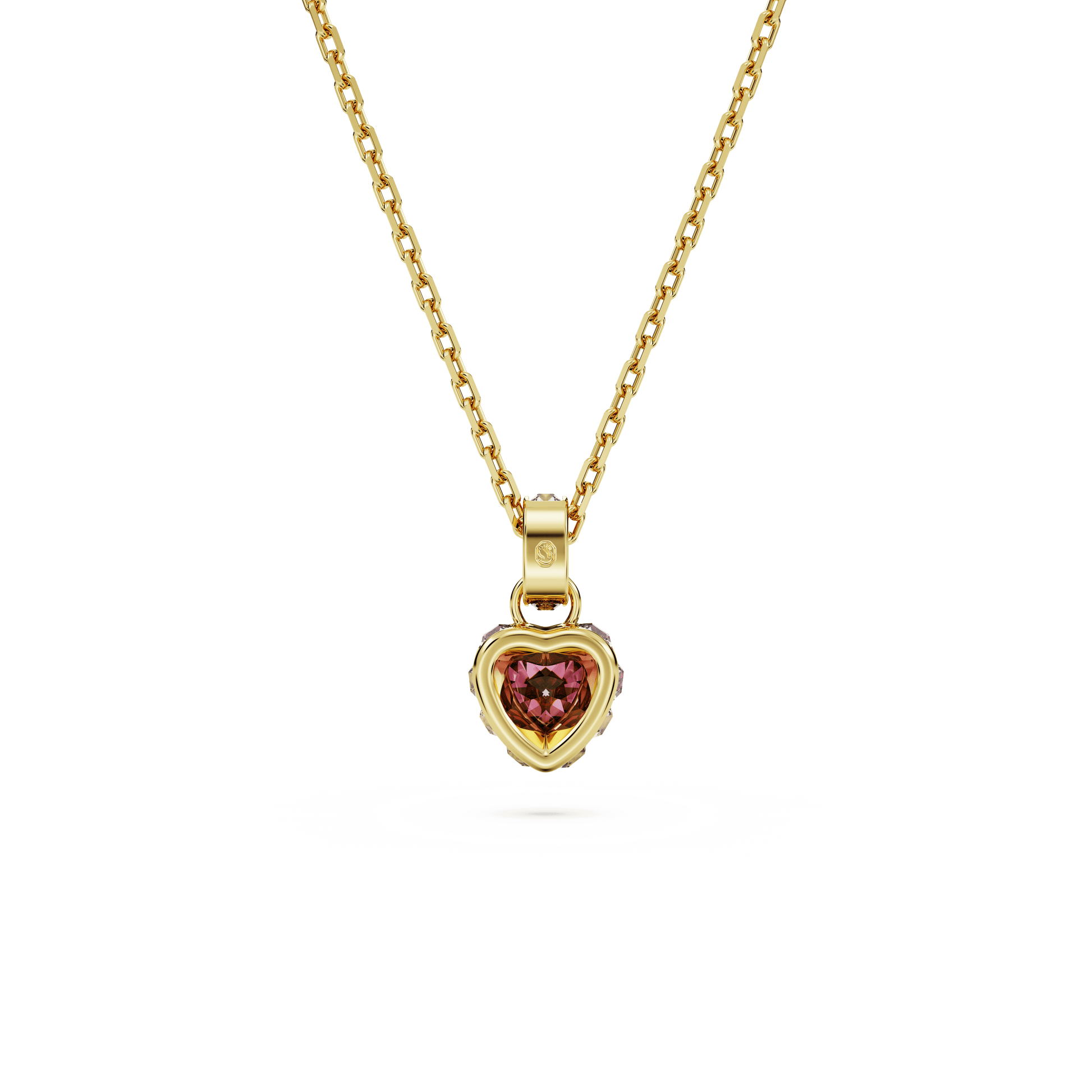 Chroma pendant, Pear cut, Red, 18K gold finish