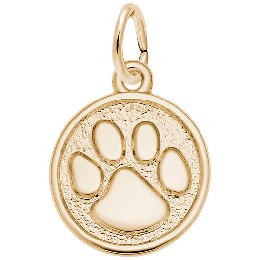 Small Paw Print Charm - Personalized Pet Keepsake Jewelry 5664