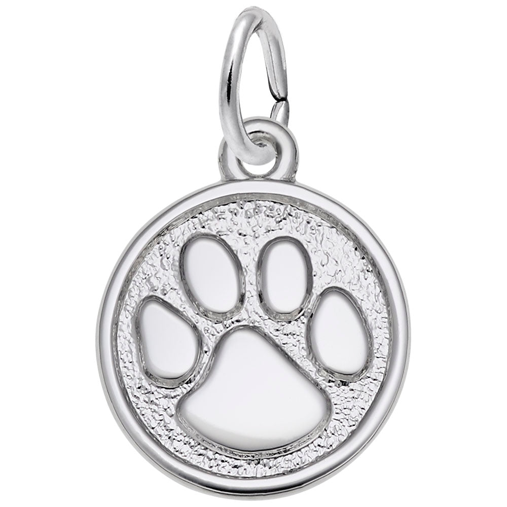 Small Paw Print Charm - Personalized Pet Keepsake Jewelry 5664