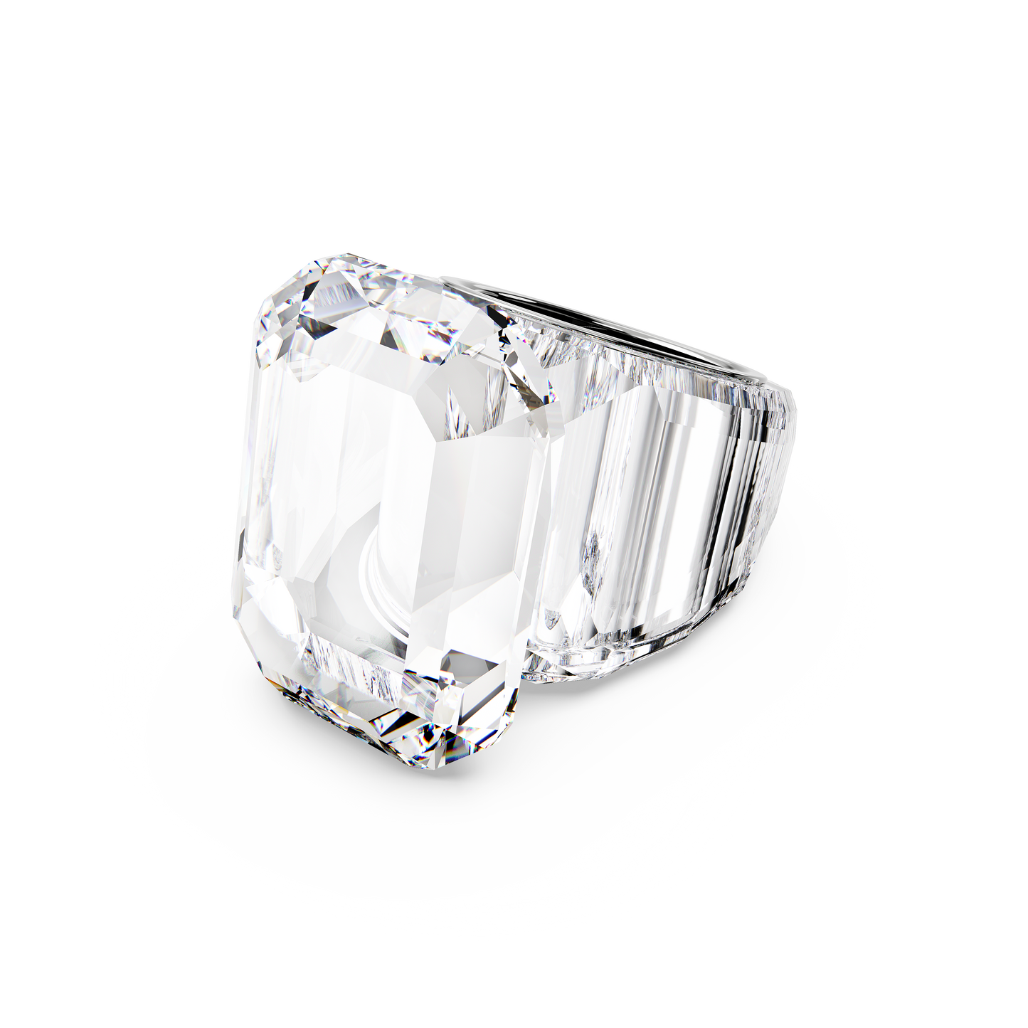 Swarovski Lucent cocktail ring, Octagon cut, White