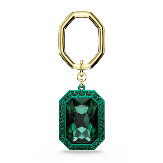 Swarovski Key ring, Octagon cut, Green, Mixed metal finish