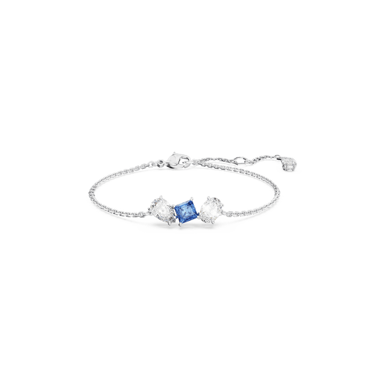 Mesmera bracelet, Mixed cuts, Blue, Rhodium plated