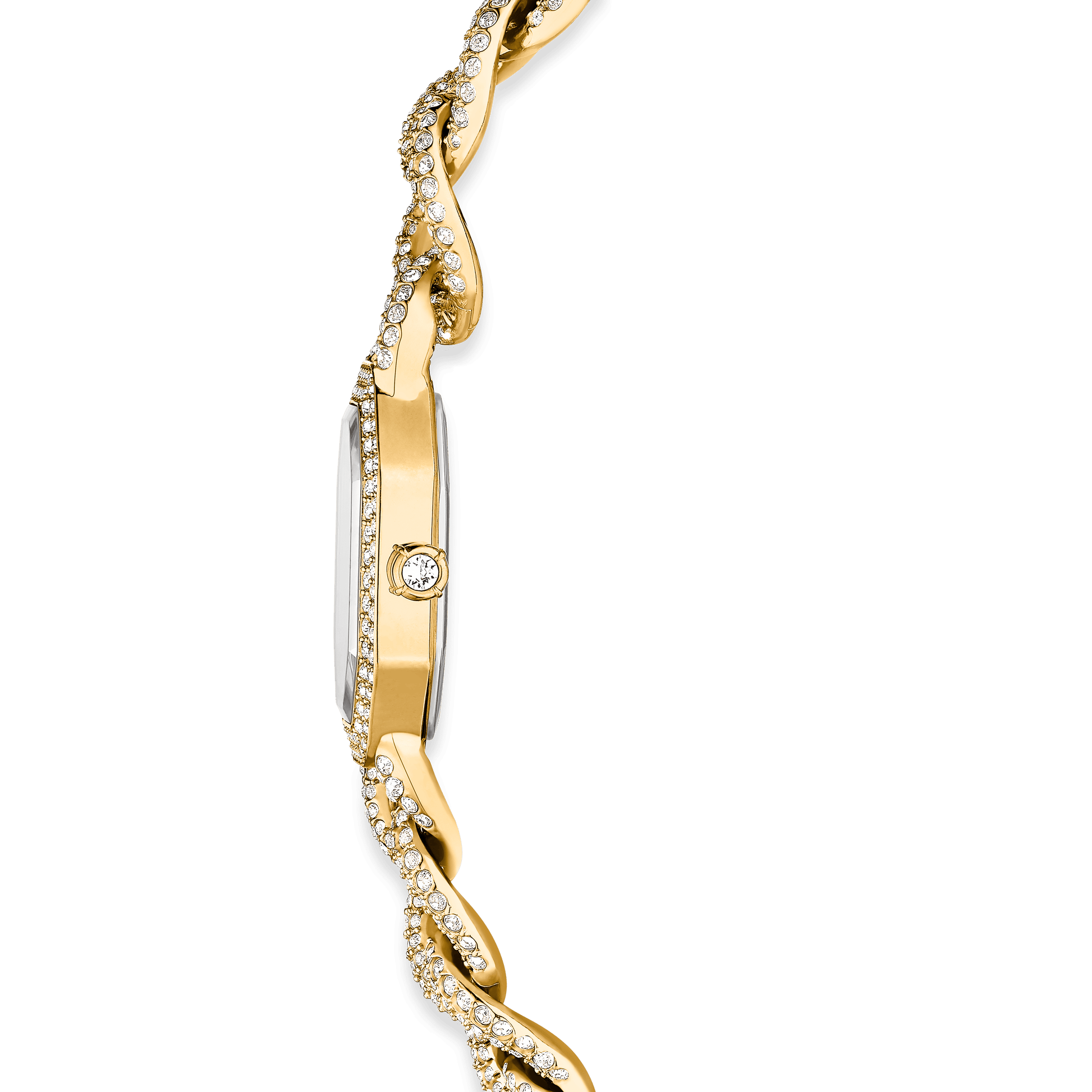 Dextera chain watch, Swiss Made, Crystal bracelet, Gold tone, Gold-tone finish