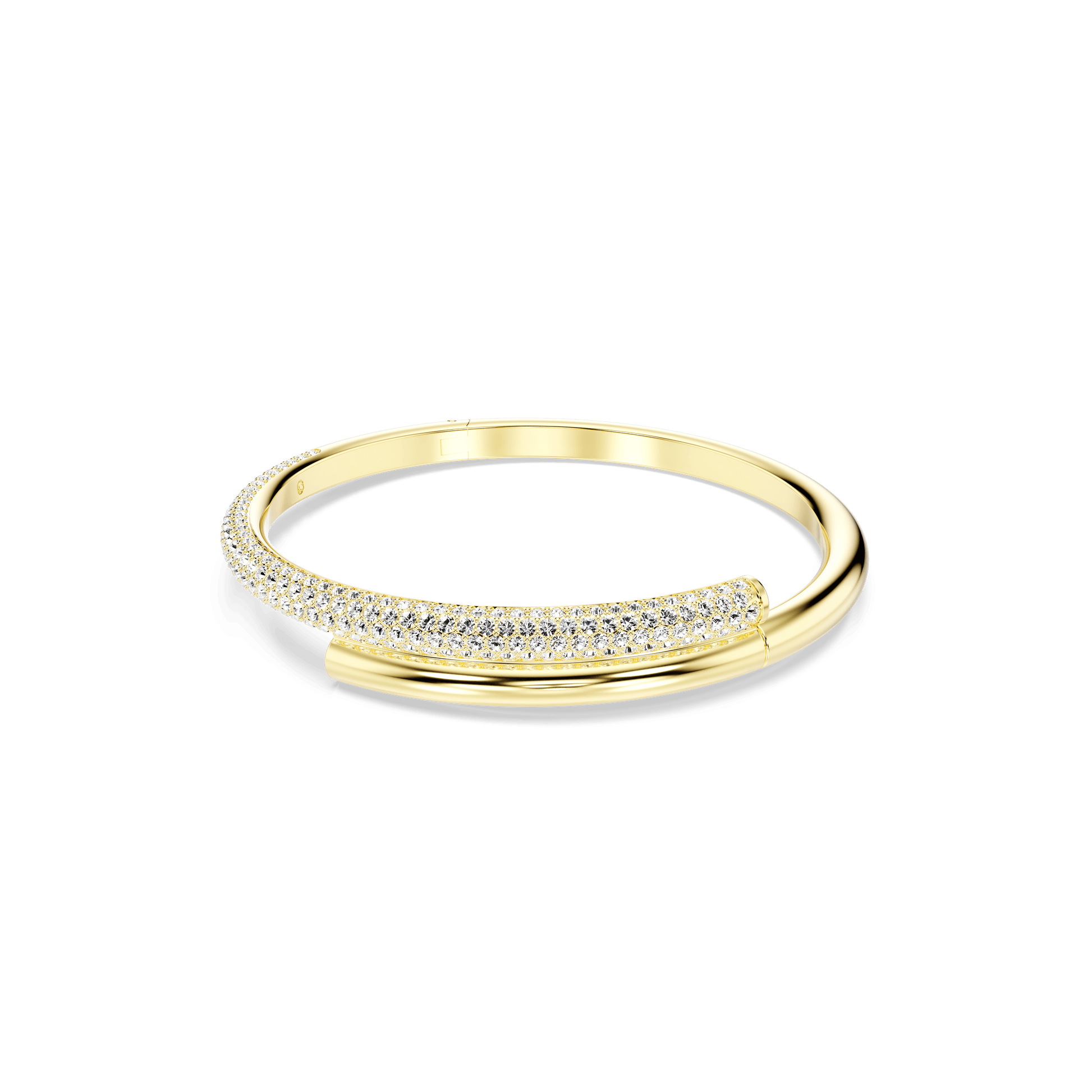 Dextera bangle, Magnetic closure, White, 18K gold finish