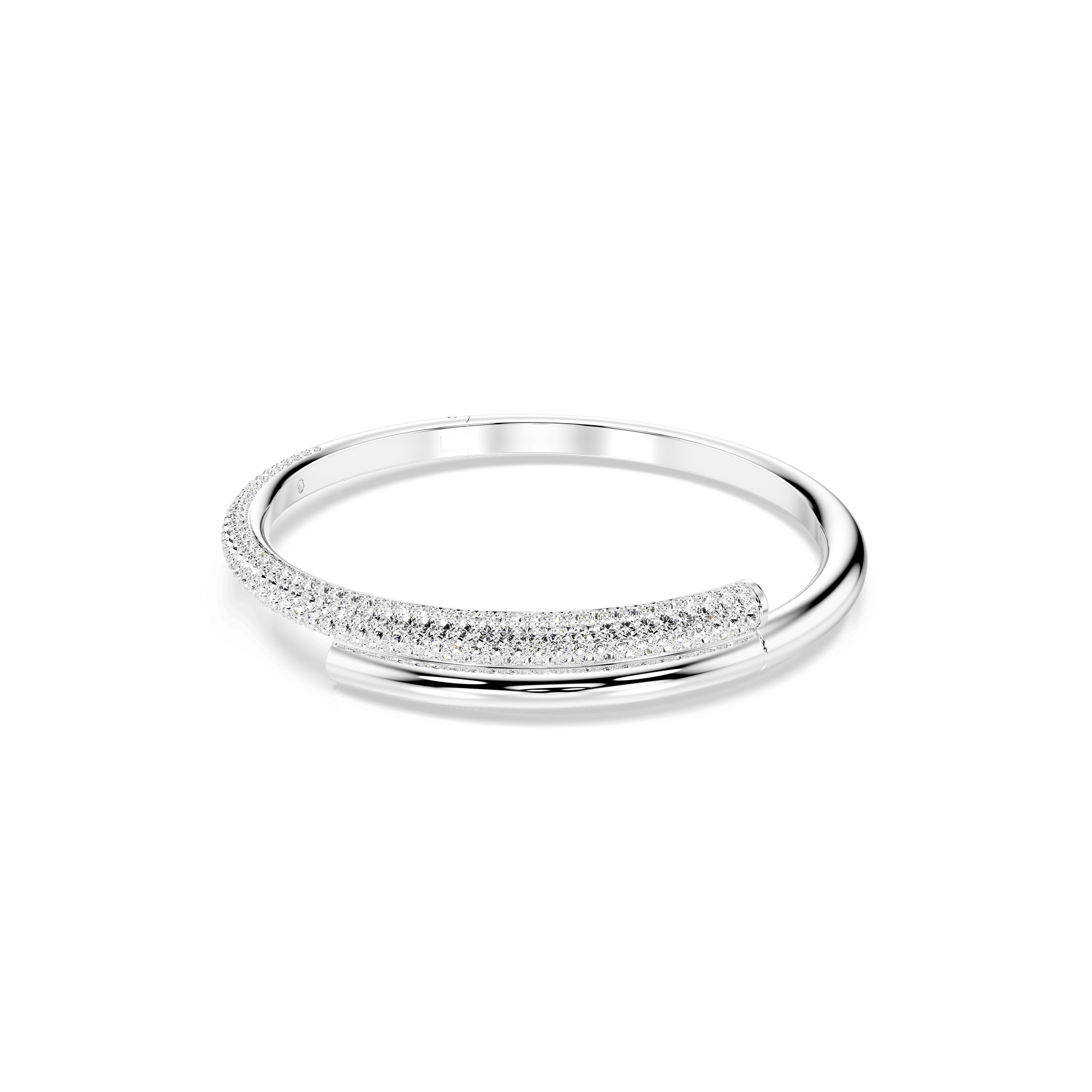 Dextera bangle, Magnetic closure, White, Rhodium plated