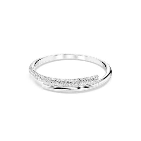 Dextera bangle, Magnetic closure, White, Rhodium plated